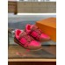 Louis Vuitton Men's LV Trainer Sneakers In Rose Leather Louis Vuitton Men's LV Trainer Sneakers In Rose Leather