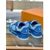Louis Vuitton Men's LV Trainer Sneakers In Blue Leather Louis Vuitton Men's LV Trainer Sneakers In Blue Leather