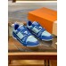 Louis Vuitton Men's LV Trainer Sneakers In Blue Leather Louis Vuitton Men's LV Trainer Sneakers In Blue Leather