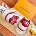Louis Vuitton Men's White/Red LV Trainer Sneakers with #54