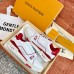 Louis Vuitton Men's White/Red LV Trainer Sneakers with #54