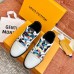 Louis Vuitton Men's White/Black LV Trainer Sneakers with #54 Louis Vuitton Men's White/Black LV Trainer Sneakers with #54