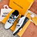 Louis Vuitton Men's White/Black LV Trainer Sneakers with #54 Louis Vuitton Men's White/Black LV Trainer Sneakers with #54