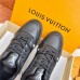 Louis Vuitton Men's Black LV Trainer Sneakers with Wool