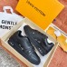Louis Vuitton Men's Black LV Trainer Sneakers with Wool