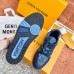 Louis Vuitton Men's LV Trainer Sneakers In Blue Denim Leather Louis Vuitton Men's LV Trainer Sneakers In Blue Denim Leather