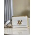Louis Vuitton Twist MM Bag In White Epi Leather M55513 Louis Vuitton Twist MM Bag In White Epi Leather M55513
