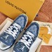 Louis Vuitton Men's LV Trainer Sneakers In Blue Monogram Denim Louis Vuitton Men's LV Trainer Sneakers In Blue Monogram Denim