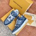 Louis Vuitton Men's LV Trainer Sneakers In Blue Monogram Denim Louis Vuitton Men's LV Trainer Sneakers In Blue Monogram Denim
