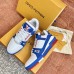 Louis Vuitton Men's LV Trainer Sneakers In Blue/White Leather Louis Vuitton Men's LV Trainer Sneakers In Blue/White Leather