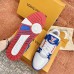 Louis Vuitton Men's LV Trainer Sneakers In Blue/White Leather Louis Vuitton Men's LV Trainer Sneakers In Blue/White Leather