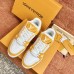 Louis Vuitton Men's LV Trainer Sneakers In Yellow Denim with Leather Louis Vuitton Men's LV Trainer Sneakers In Yellow Denim with Leather
