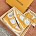 Louis Vuitton Men's LV Trainer Sneakers In Yellow Denim with Leather Louis Vuitton Men's LV Trainer Sneakers In Yellow Denim with Leather