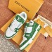 Louis Vuitton Men's LV Trainer Sneakers In Green Denim with Leather Louis Vuitton Men's LV Trainer Sneakers In Green Denim with Leather