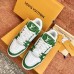 Louis Vuitton Men's LV Trainer Sneakers In Green Denim with Leather Louis Vuitton Men's LV Trainer Sneakers In Green Denim with Leather