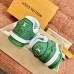 Louis Vuitton Men's LV Trainer Sneakers In Green Denim with Leather Louis Vuitton Men's LV Trainer Sneakers In Green Denim with Leather
