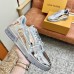 Louis Vuitton Men'sLV Trainer Sneakers In Metallic Canvas