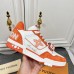 Louis Vuitton Men's LV Trainer Sneakers In Orange Denim with Mesh Louis Vuitton Men's LV Trainer Sneakers In Orange Denim with Mesh