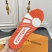 Louis Vuitton Men's LV Trainer Sneakers In Orange Denim with Mesh Louis Vuitton Men's LV Trainer Sneakers In Orange Denim with Mesh