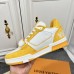 Louis Vuitton Men's LV Trainer Sneakers In Yellow Denim with Mesh