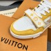 Louis Vuitton Men's LV Trainer Sneakers In Yellow Denim with Mesh