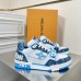 Louis Vuitton Men's LV Trainer Sneakers In Blue Denim with Mesh Louis Vuitton Men's LV Trainer Sneakers In Blue Denim with Mesh