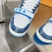 Louis Vuitton Men's LV Trainer Sneakers In Blue Denim with Mesh Louis Vuitton Men's LV Trainer Sneakers In Blue Denim with Mesh