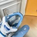 Louis Vuitton Men's LV Trainer Sneakers In Blue Denim with Mesh Louis Vuitton Men's LV Trainer Sneakers In Blue Denim with Mesh