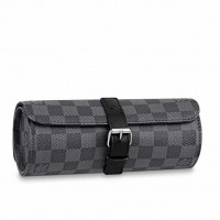 Louis Vuitton 3 Watch Case In Damier Graphite Canvas N41137 Louis Vuitton 3 Watch Case In Damier Graphite Canvas N41137