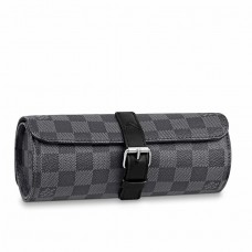 Louis Vuitton 3 Watch Case In Damier Graphite Canvas N41137 Louis Vuitton 3 Watch Case In Damier Graphite Canvas N41137