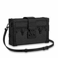 Louis Vuitton All Black Petite Malle Bag In Epi Leather M55859 Louis Vuitton All Black Petite Malle Bag In Epi Leather M55859