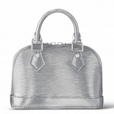 Louis Vuitton Alma Nano Bag In Silver Epi Leather M82682 Louis Vuitton Alma Nano Bag In Silver Epi Leather M82682