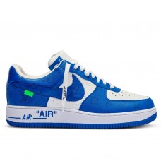 Louis Vuitton And Nike Air Force 1 Sneakers In Blue/White Louis Vuitton And Nike Air Force 1 Sneakers In Blue/White