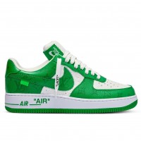 Louis Vuitton And Nike Air Force 1 Sneakers In Green/White Louis Vuitton And Nike Air Force 1 Sneakers In Green/White