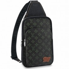 Louis Vuitton Avenue Sling Bag In Green Monogram Canvas M46344 Louis Vuitton Avenue Sling Bag In Green Monogram Canvas M46344