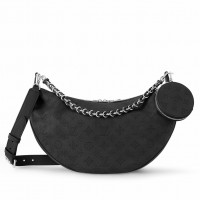 Louis Vuitton Baia MM Bag in Black Mahina Leather M22822
