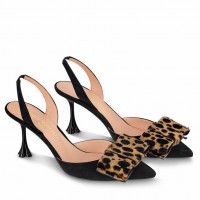 Louis Vuitton Blossom Slingback Pumps 75mm with Hairy Bow Louis Vuitton Blossom Slingback Pumps 75mm with Hairy Bow