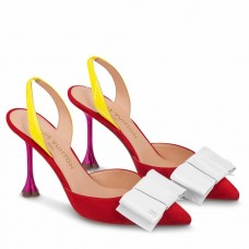 Louis Vuitton Blossom Slingback Pumps 95mm with Patent Leather Bow Louis Vuitton Blossom Slingback Pumps 95mm with Patent Leather Bow