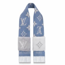 Louis Vuitton Blue Cold Reykjavik Scarf M76342 Louis Vuitton Blue Cold Reykjavik Scarf M76342