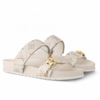 Louis Vuitton Bom Dia Comfort Mules in Monogram Dune Canvas