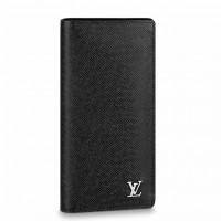 Louis Vuitton Brazza Wallet In Black Taiga Leather M30285