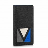 Louis Vuitton Brazza Wallet In Black Taiga Leather M30791