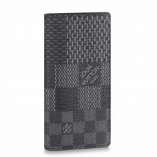 Louis Vuitton Brazza Wallet In Damier Graphite 3D Canvas N60436 Louis Vuitton Brazza Wallet In Damier Graphite 3D Canvas N60436