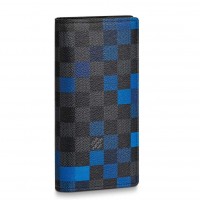 Louis Vuitton Brazza Wallet In Damier Graphite Pixel Canvas N60162