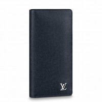 Louis Vuitton Brazza Wallet In Navy Taiga Leather M30292