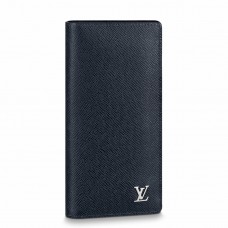 Louis Vuitton Brazza Wallet In Navy Taiga Leather M30292