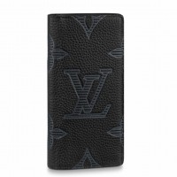 Louis Vuitton Brazza Wallet In Taurillon Shadow Leather M80042 Louis Vuitton Brazza Wallet In Taurillon Shadow Leather M80042