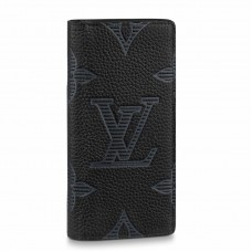 Louis Vuitton Brazza Wallet In Taurillon Shadow Leather M80042 Louis Vuitton Brazza Wallet In Taurillon Shadow Leather M80042