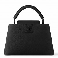 Louis Vuitton Capucines BB Bag in Black Matte Leather M25255