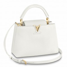 Louis Vuitton Capucines BB Bag in White Taurillon Leather M55832